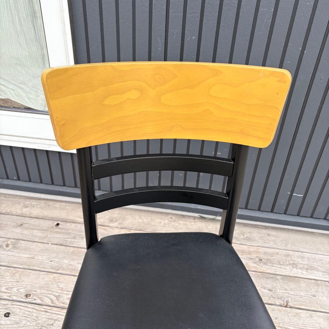 ②北欧レトロ サカイ工芸 プライウッド ベントウッドチェア ダイニングチェア 黒