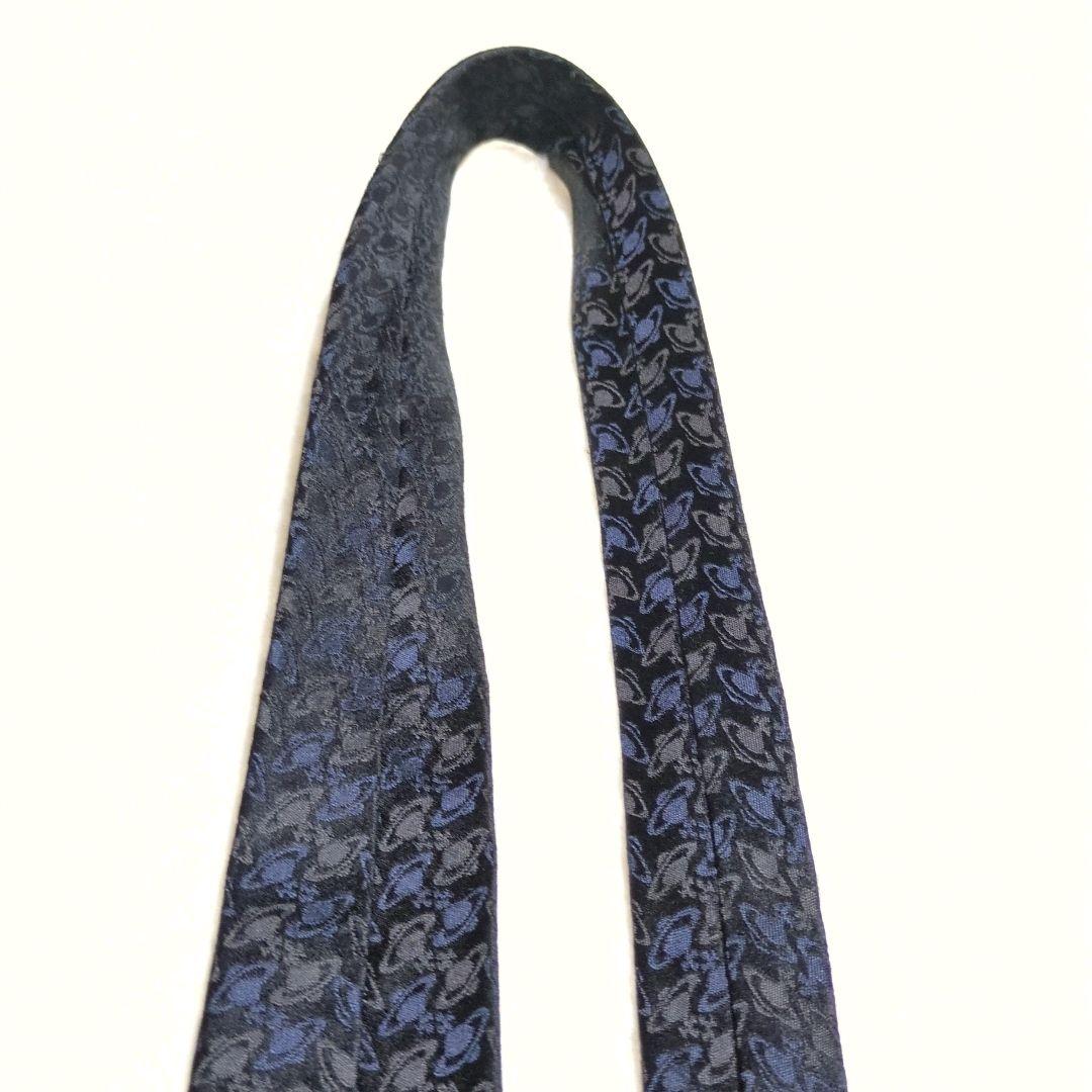 Vivienne Westwood　ネクタイ　オーブ　総柄　あんしん鑑定　黒