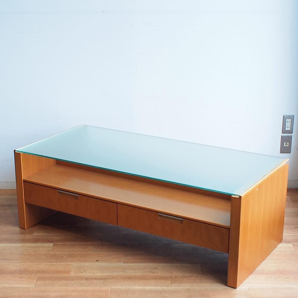 カリモク/karimoku ガラス天板 センターテーブル 引出付き