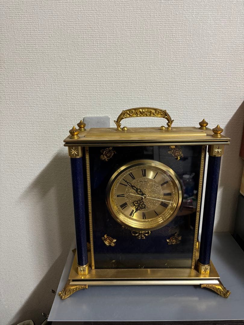 SEIKO セイコー 置時計 QW416G ネイビー 高級 豪華