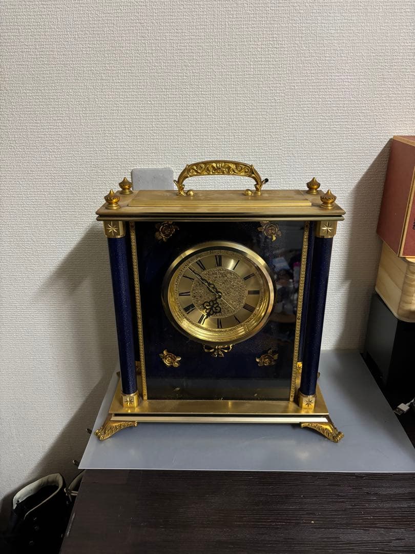 SEIKO セイコー 置時計 QW416G ネイビー 高級 豪華