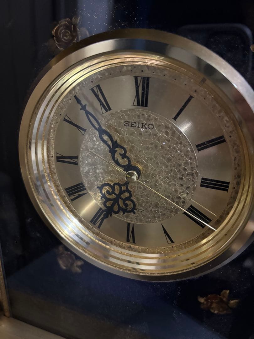 SEIKO セイコー 置時計 QW416G ネイビー 高級 豪華