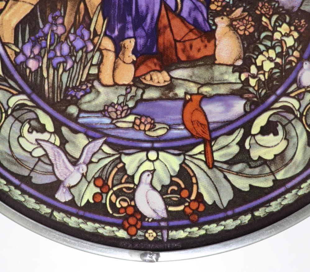 新品 カトリック修道士 フランチェスコと動物たち ヴィンテージ ステンドグラス