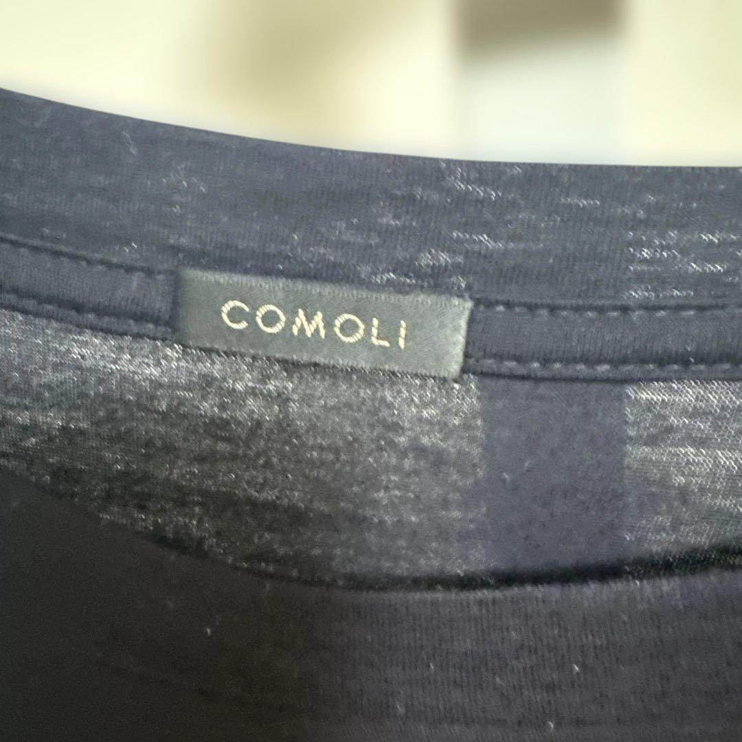 【美品】COMOLI サマーウール天竺 Tシャツ size2 紺 23SS