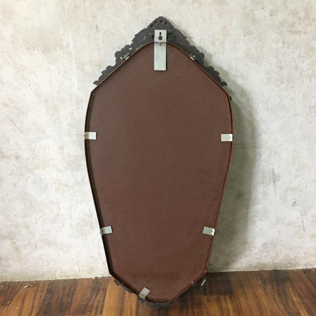 ヴィンテージ アンティーク オーバルミラー 40×85㎝ ブロンズ