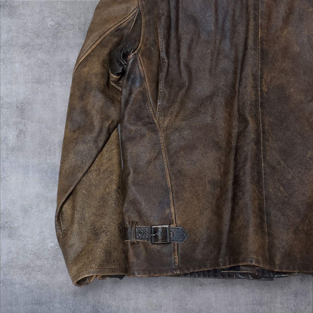 リューグーレザー ホースハイド シングルレザーライダース ライナー脱着可✨L