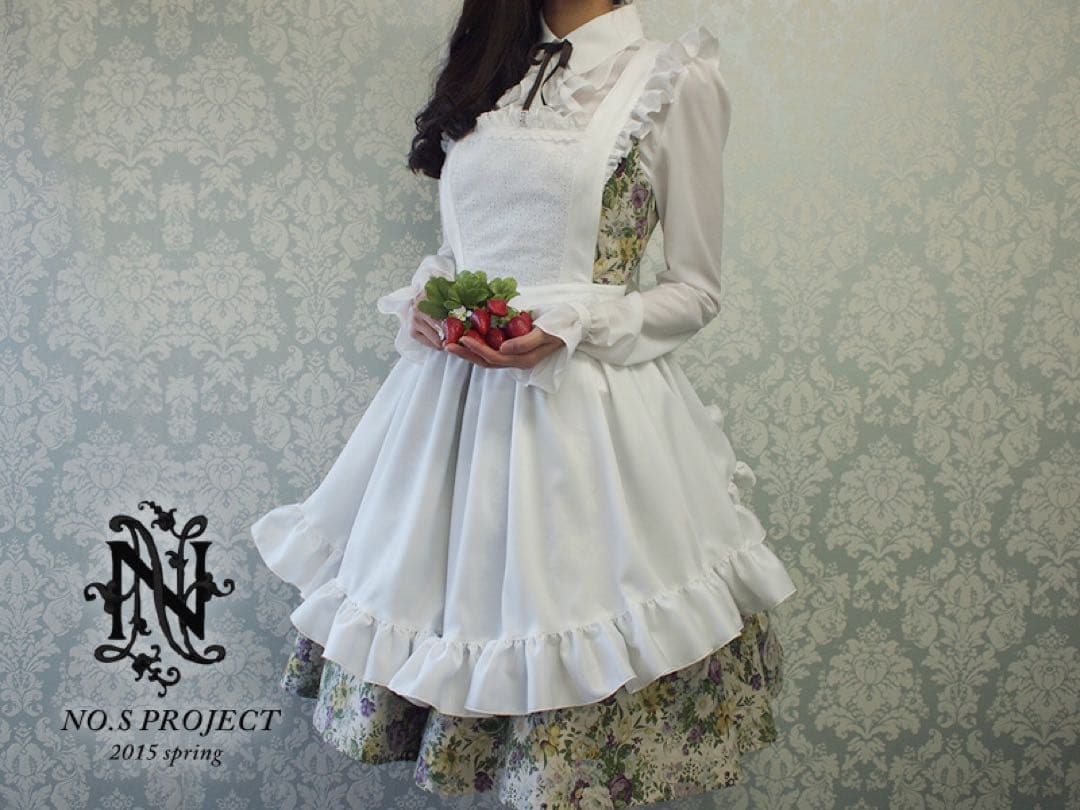 フリルエプロン　ホワイト　NO.S PROJECT　ノスプロジェクト　ノスプロ