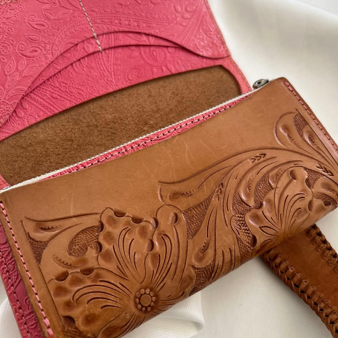 レザークラフト　長財布　オーダーメイド　世界に1点　アンティーク