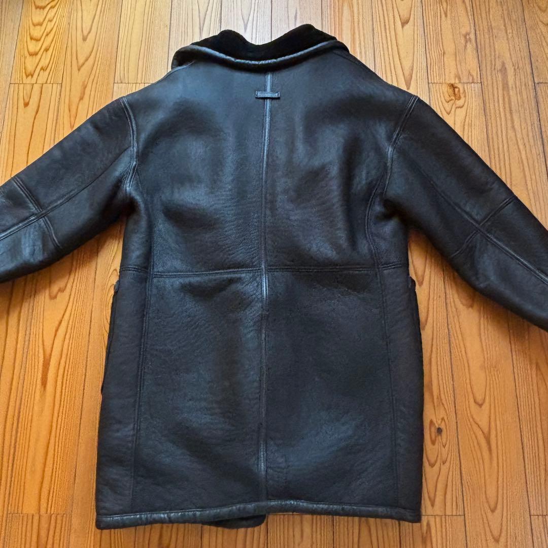 ニコルクラブ リアルムートン ブラックレザーコート ビンテージ 80s 90s