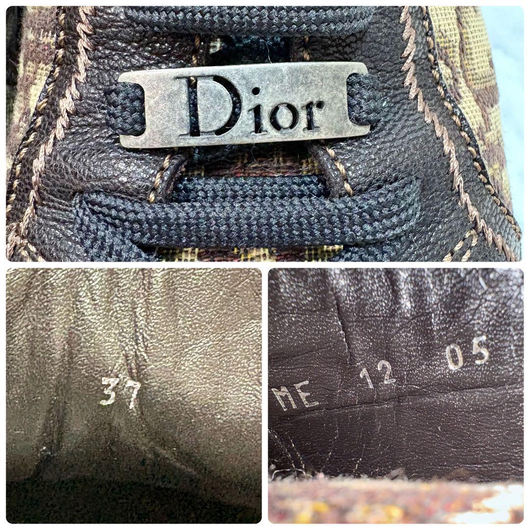 美品 Dior オブリーク柄 モノグラム ローカットスニーカー 37 24cm