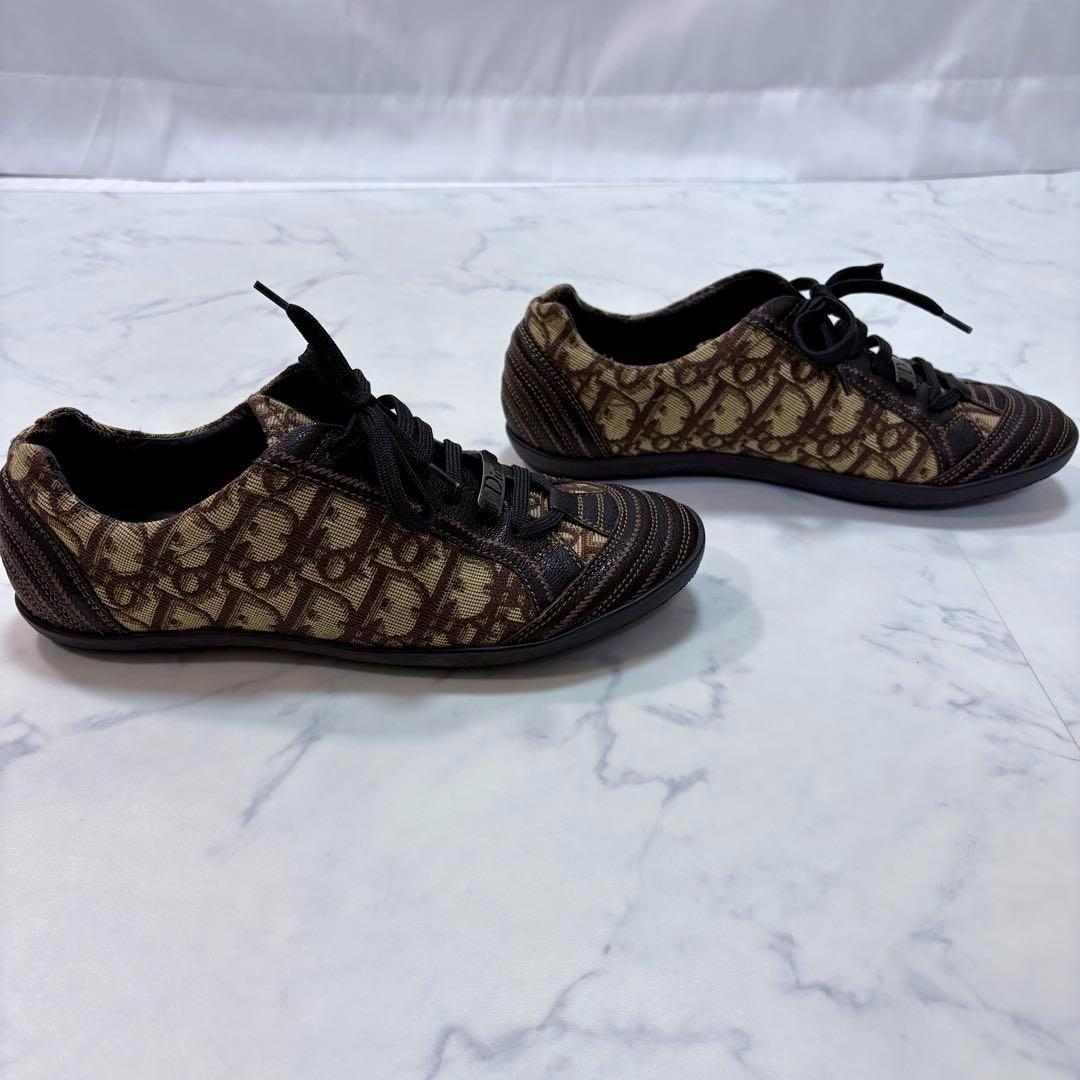 美品 Dior オブリーク柄 モノグラム ローカットスニーカー 37 24cm