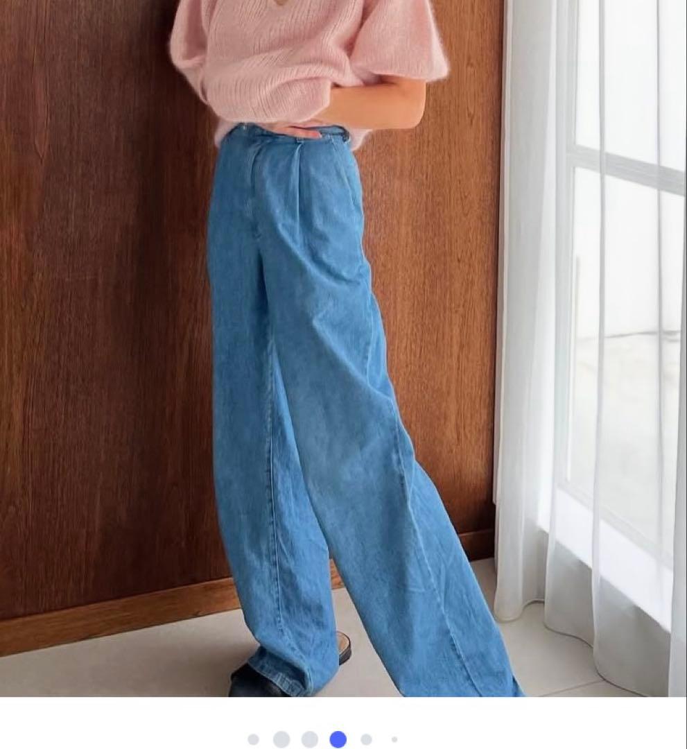 miumiu ミュウミュウ 2023 シャンブレーデニムパンツ ブルー