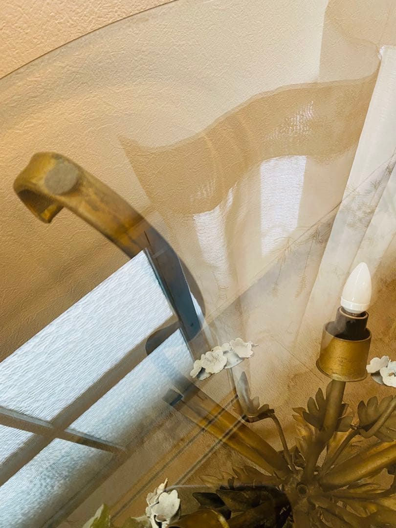 ヴィンテージフラワーモチーフライト付サイドテーブル