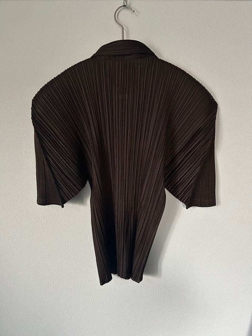 PLEATS PLEASE ブラウン半袖シャツ
