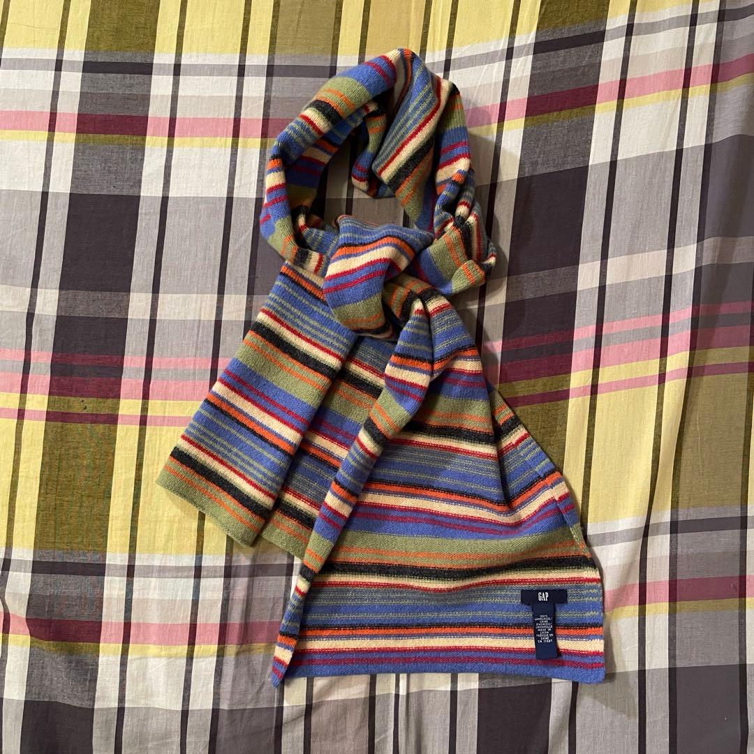 90s OLD GAP マルチボーダー　マフラー　シティーボーイ　y2k