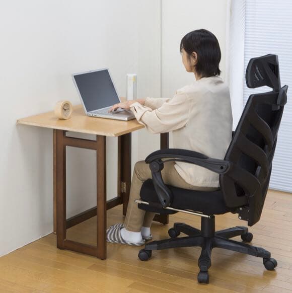 メッシュリクライニングチェア フットレスト付き 新品