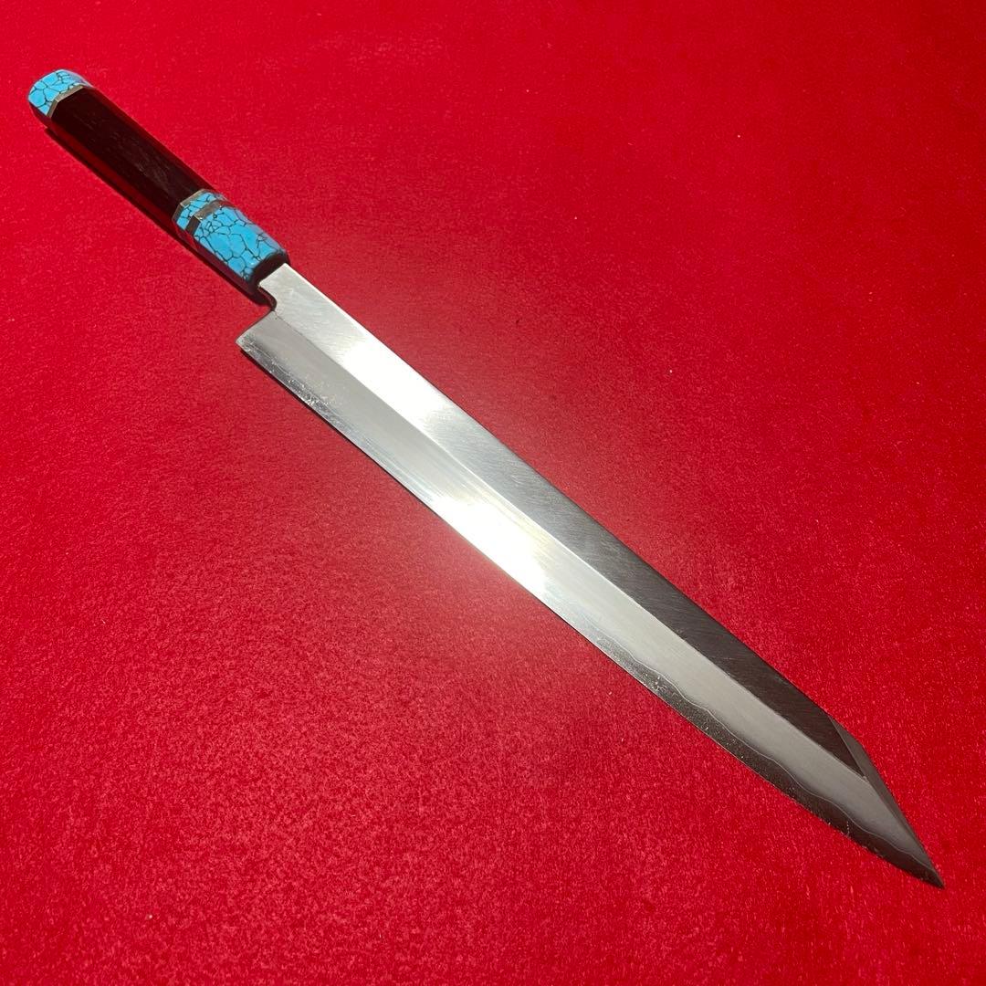 銀三　勘所切付柳刃包丁　300㎜　尺0寸