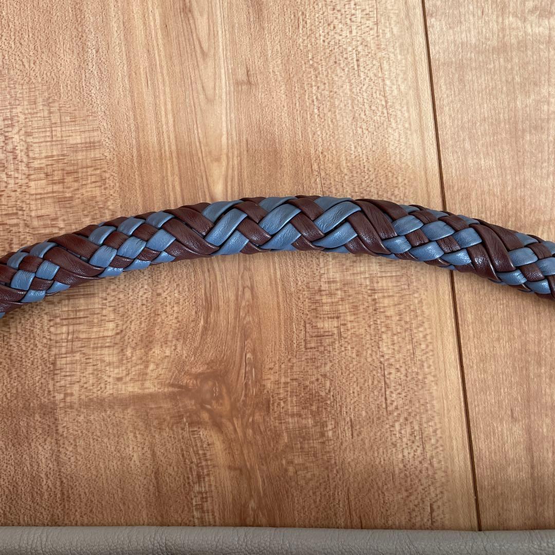 ＜本革/ミディアムサイズ/軽量＞ミックス編みワンハンドル バッグ