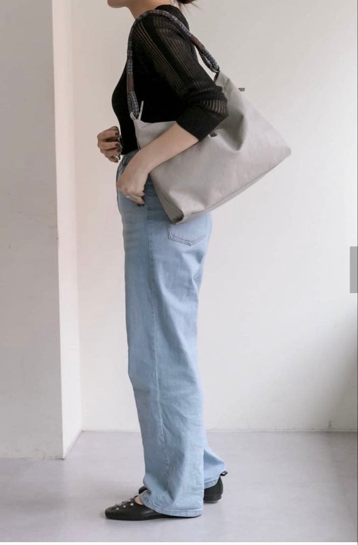 ＜本革/ミディアムサイズ/軽量＞ミックス編みワンハンドル バッグ