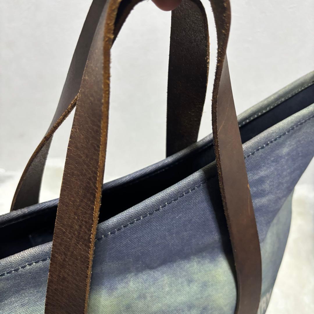 希少 DIESEL トートバッグ 変形 レザー デニム A4OK 青