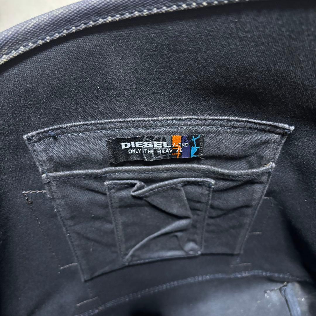 希少 DIESEL トートバッグ 変形 レザー デニム A4OK 青