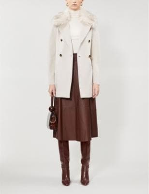 新品送料無料UK12/US8リースREISS lawsonウールコートベージュ