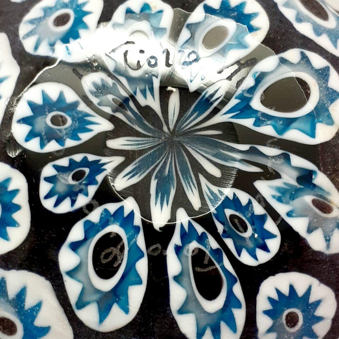 MURANO GLASS ムラノ ミルフィオリ 水色 ブラック グラス ベネチア