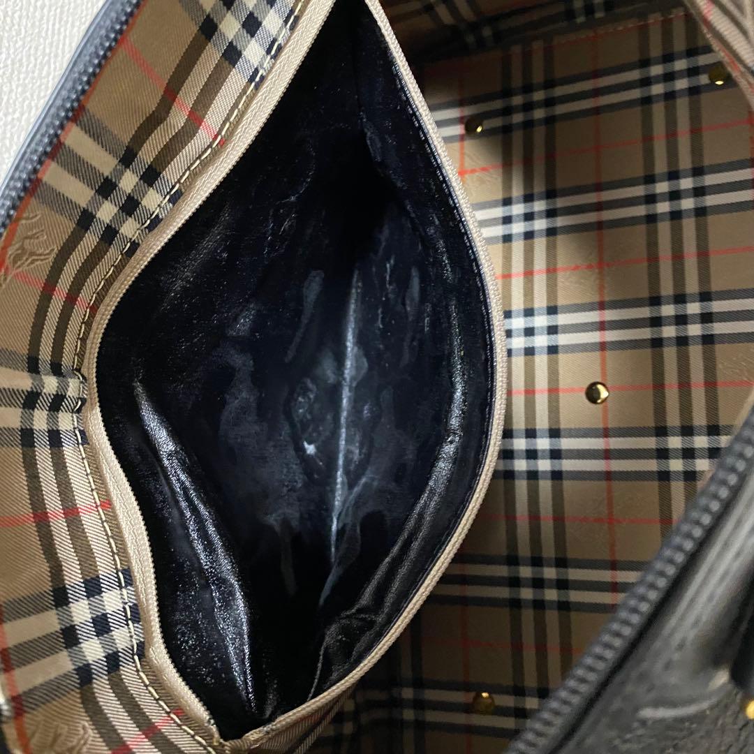 バーバリーズ Burberrys ノヴァチェック レザー ミニボストンバッグ