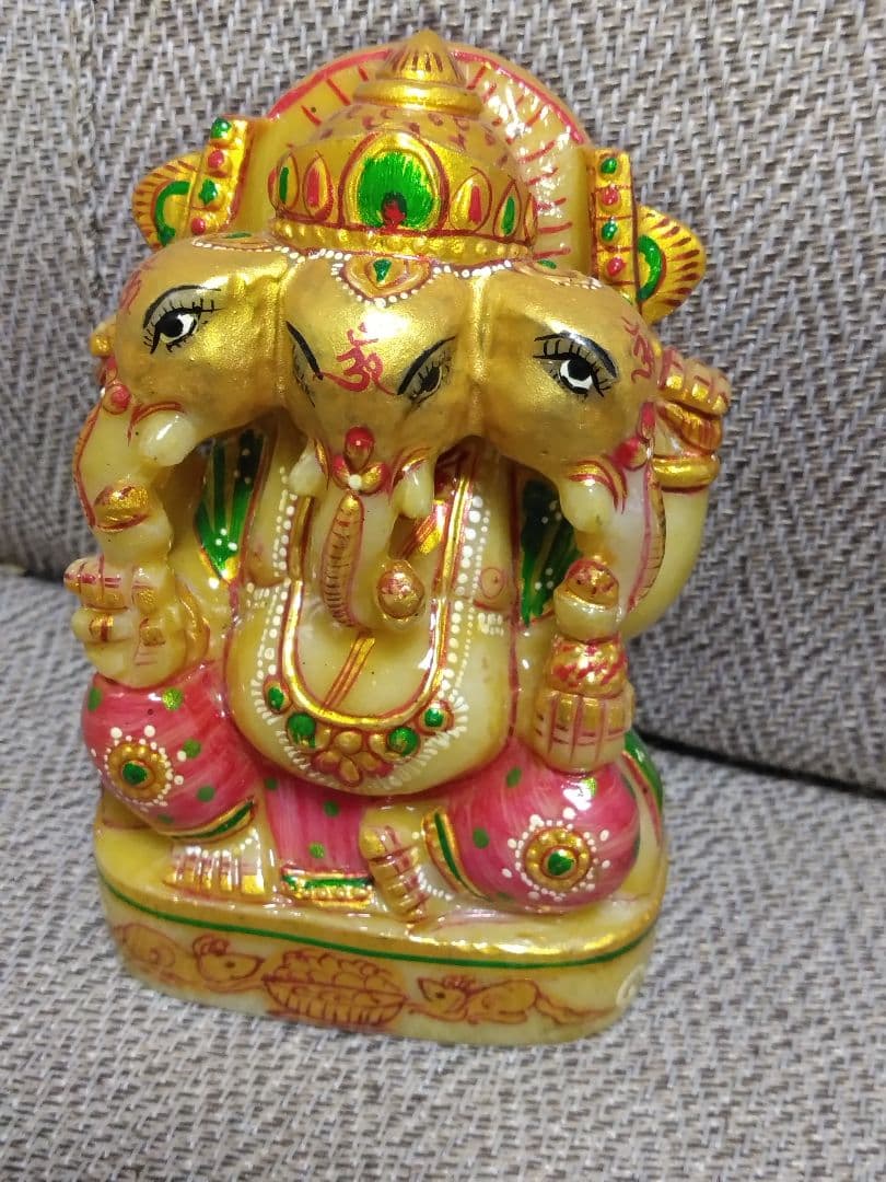 金運アップ　レア　3フェイス　イエローアベンチュリン　ガネーシャ