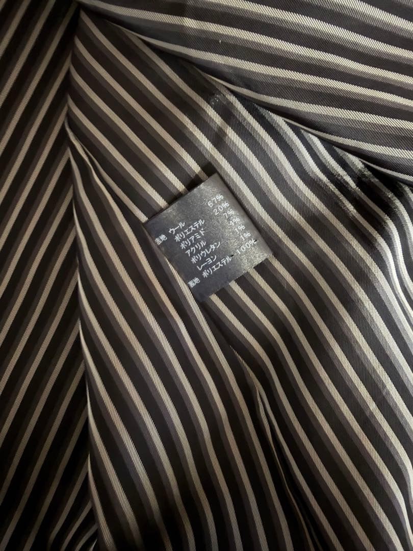 【美品　クリーニング済】ブリオン＊ブラックロングコート 大きな襟 Aライン