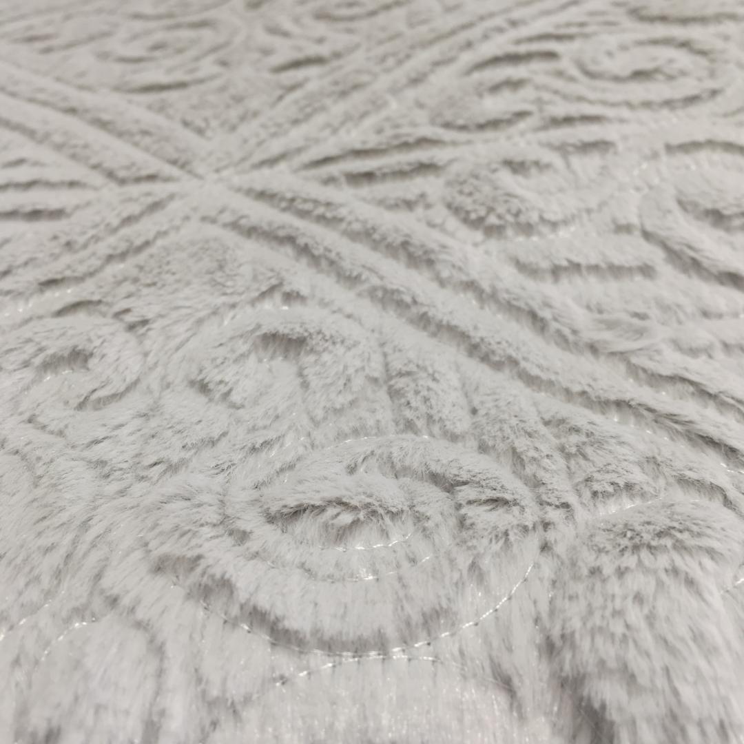 ベッドカバー キルト3点セット エレガント柄 フルサイズ Grey