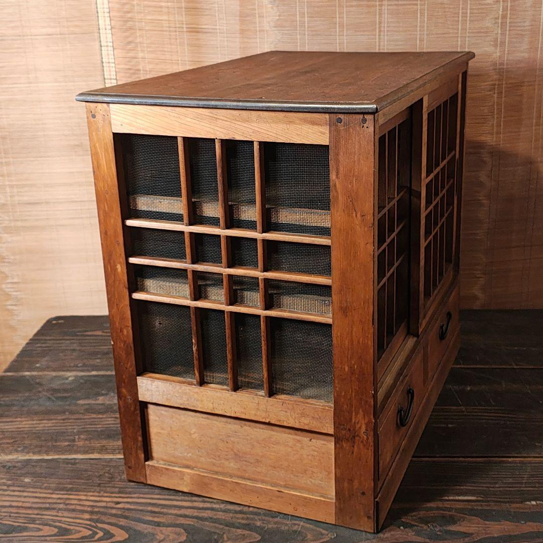 蠅帳　小引き出し2杯　食器棚　調味料棚　昭和レトロ　木箱　古家具