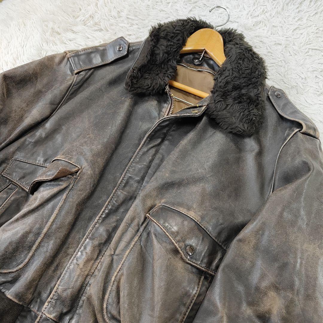 schott　184SM　レザーフライトジャケット　サイズ52　ビックシルエット