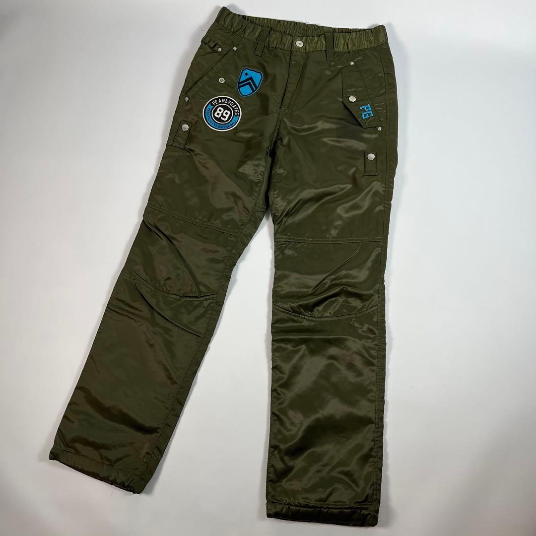 美品 PEARLY GATES 中綿 ナイロン パンツ ワッペン 刺繍ロゴ