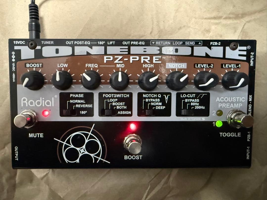 Radial TONEBONE PZ-PRE 2CHアコースティック・プリアンプ