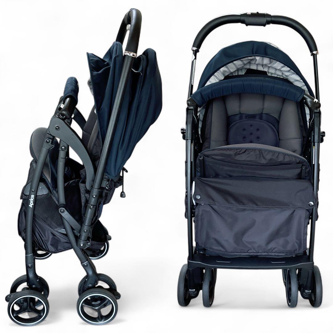 ✨良品✨Aprica ラクーナクッションAC ベビーカー レザーハンドル