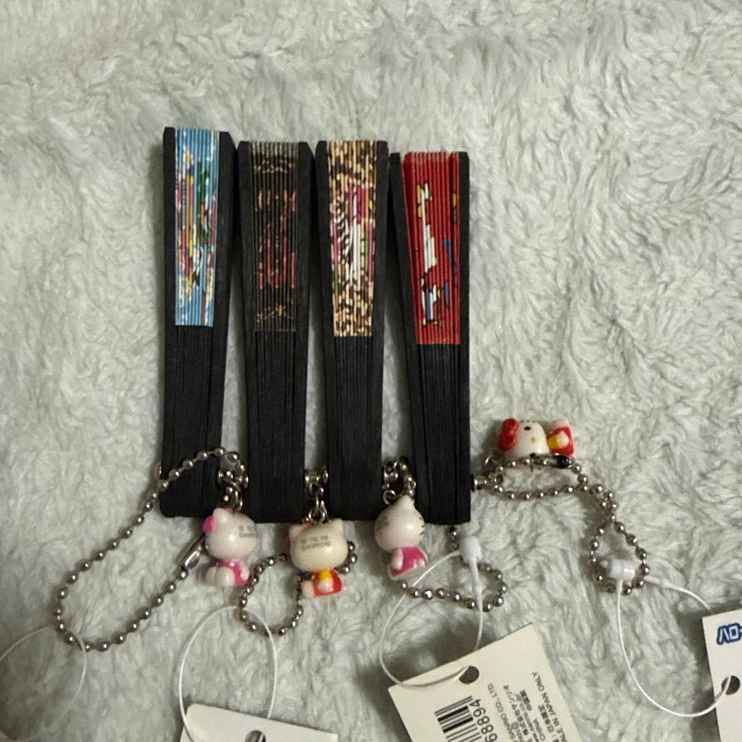 ハローキティ ミニ扇子キーホルダー