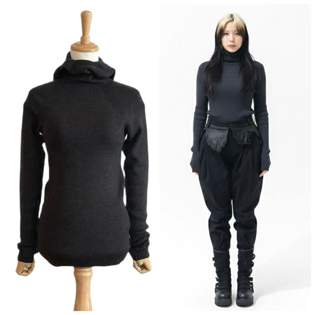 【LIMI feu】 ストレッチモンキーセーター ウール素材 グレー