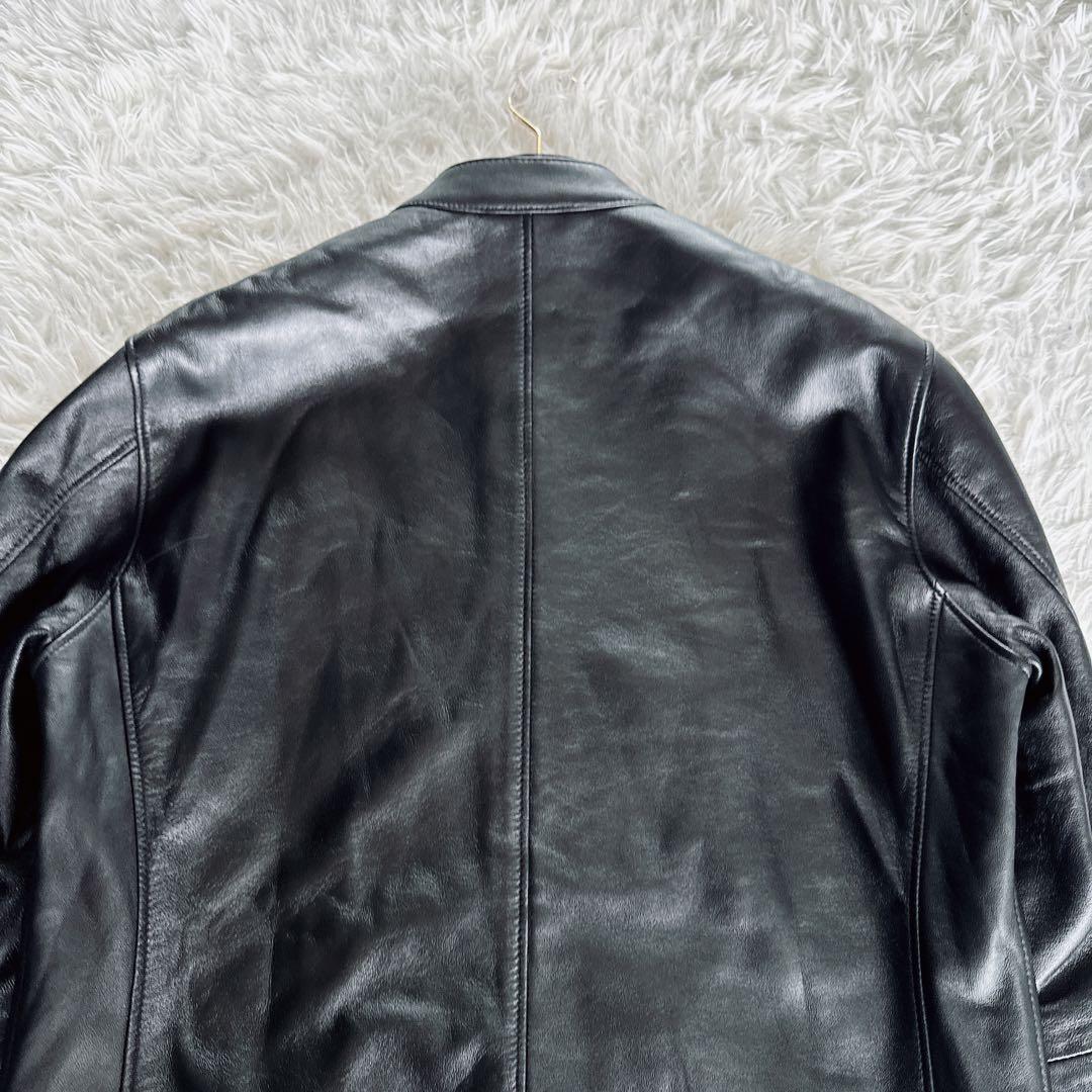 【B:MING by BEAMS】羊革 シングルライダース ブラック Lサイズ