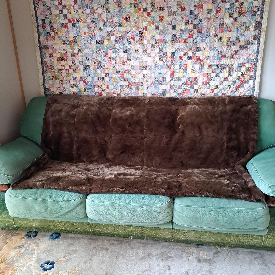 ZYPRフランス レックスラビットファー ソファカバー