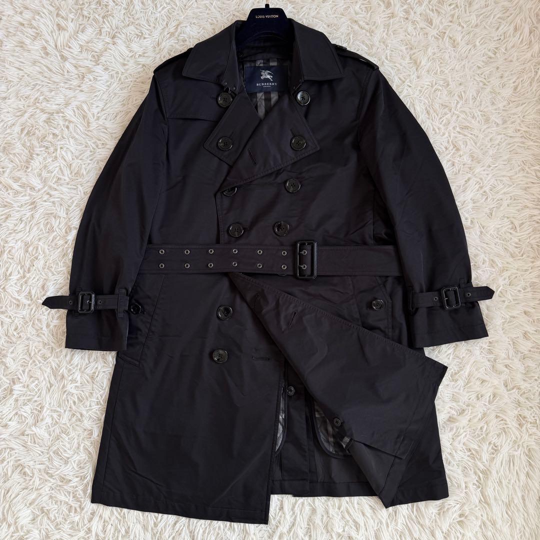 美品　バーバリーロンドン　トレンチコート　キルティングライナー　Lサイズ　黒