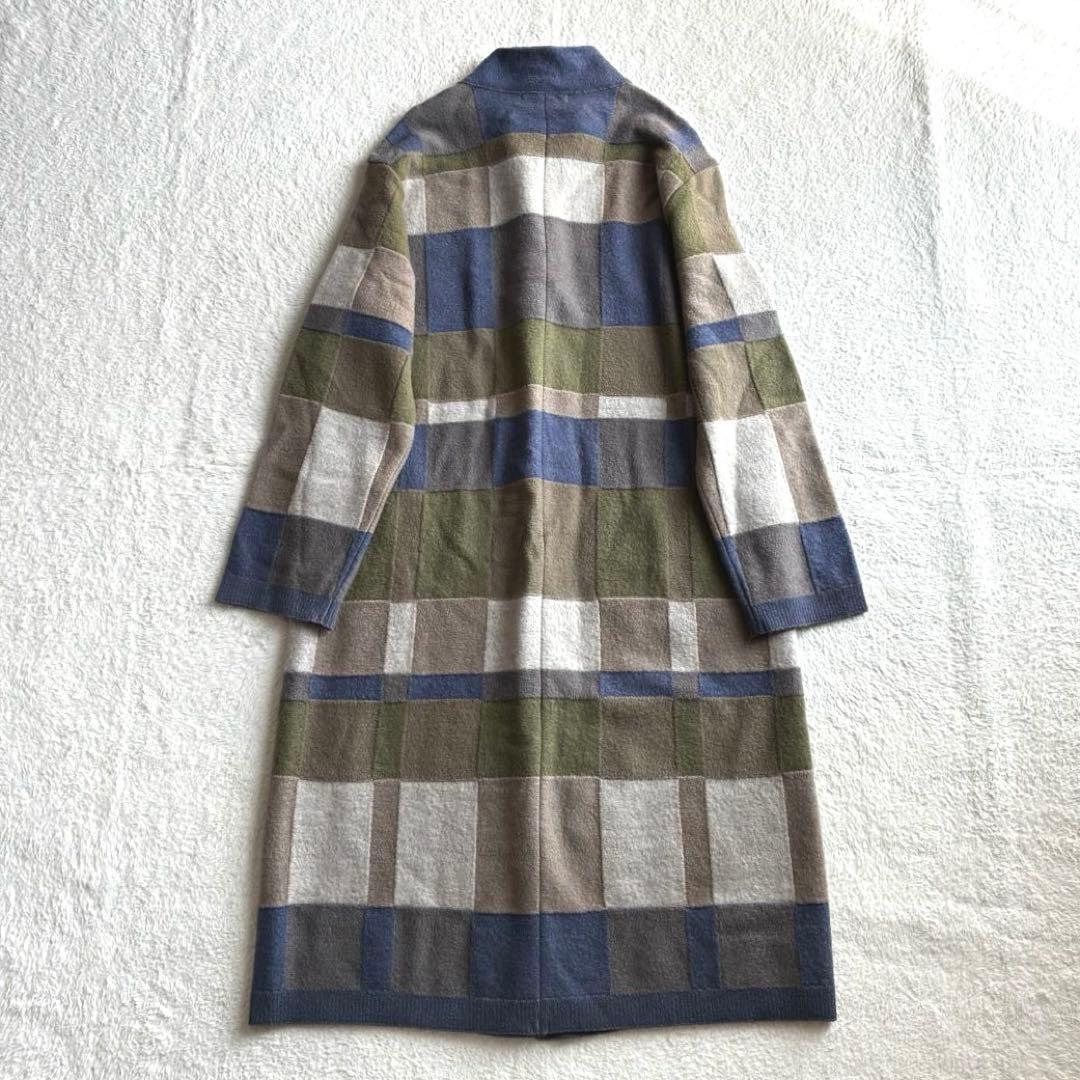 極美品 イイネス 佐藤繊維 ウールニットコート ロングコート ショップチャンネル