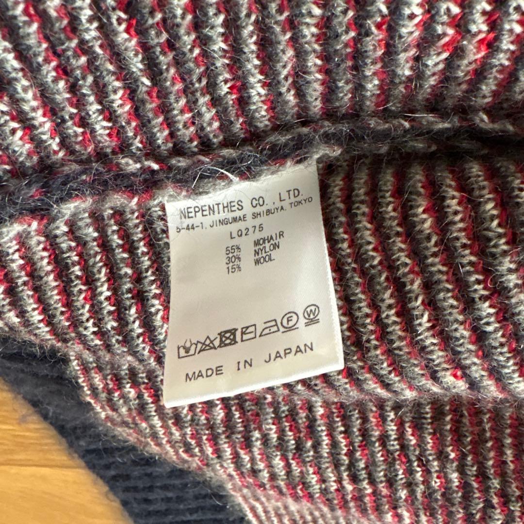 未使用メンズ　NEEDLESニードルス　モヘアカーディガン パピヨン柄 L