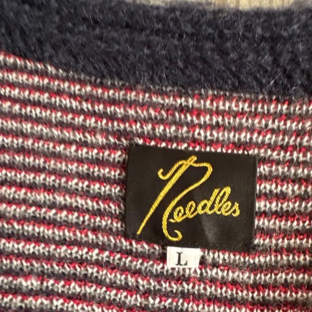 未使用メンズ　NEEDLESニードルス　モヘアカーディガン パピヨン柄 L