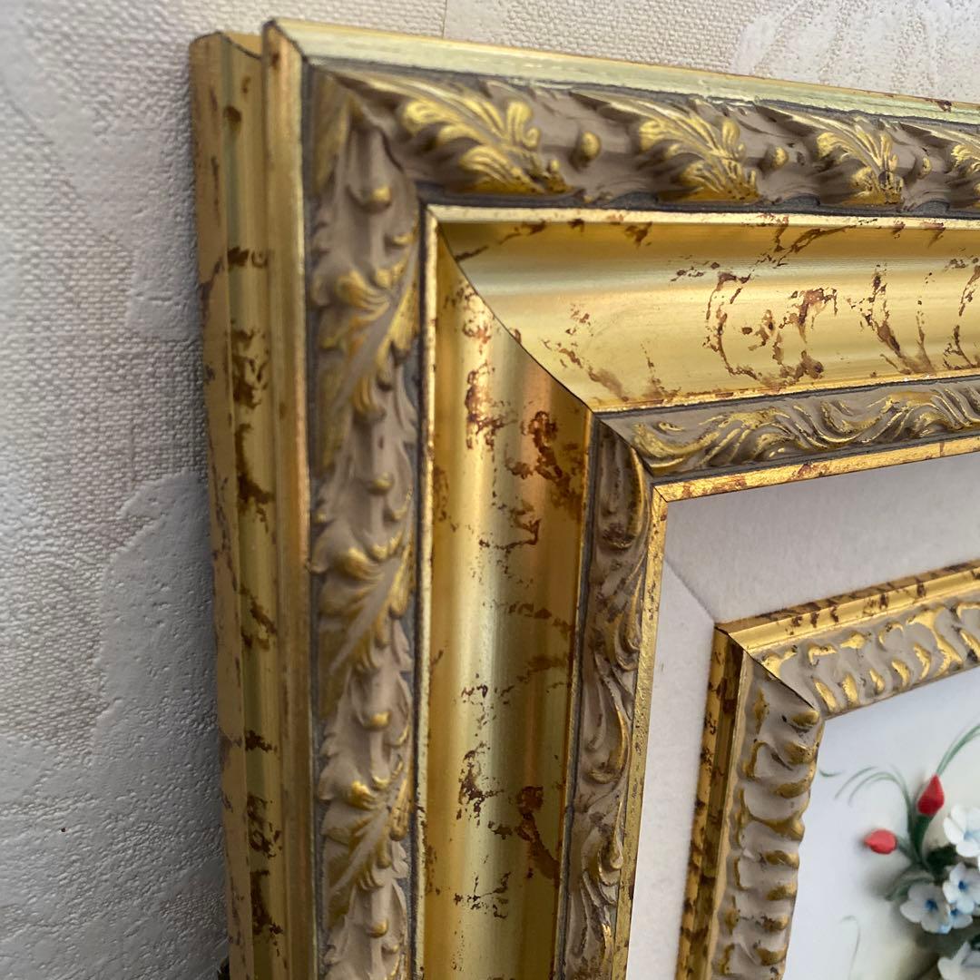 CAPODIMONTE★ブーケ★陶花★イタリア★壁掛