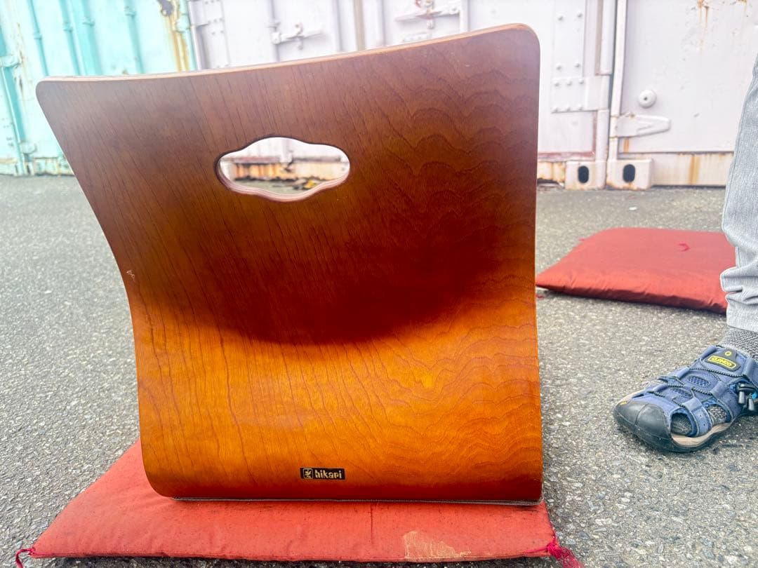 hikari 木製背もたれ付き座椅子4脚セット