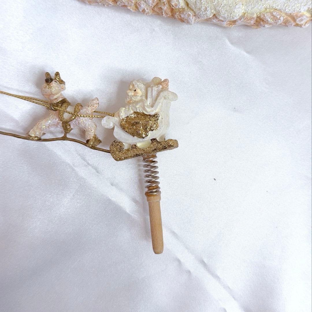 クリスマス村の置物 サンタとトナカイ付き