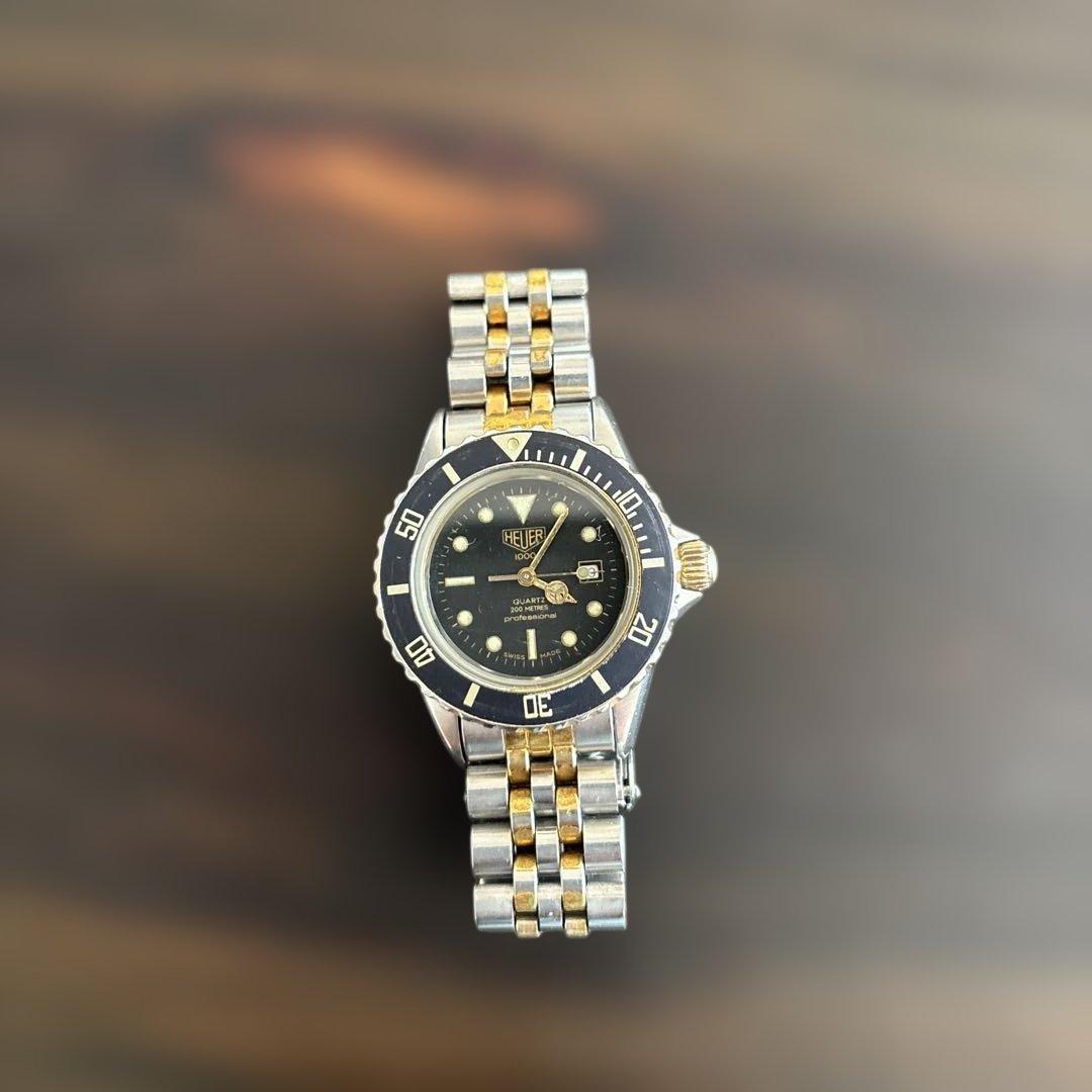 正規品ですがジャンク扱いにて‼️ ホイヤー黒文字盤