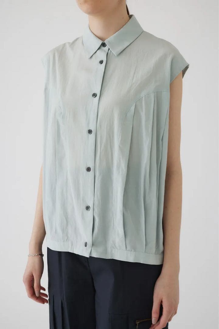 etretokyo エトレトウキョウ パネルギャザーシャツ green 新品未使