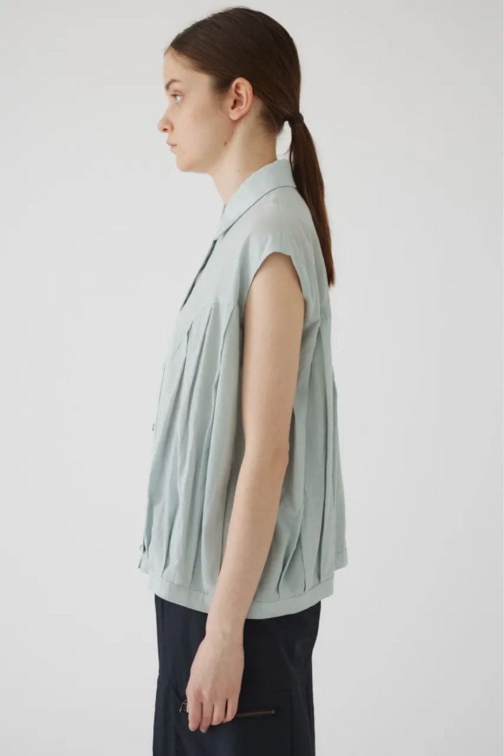 etretokyo エトレトウキョウ パネルギャザーシャツ green 新品未使